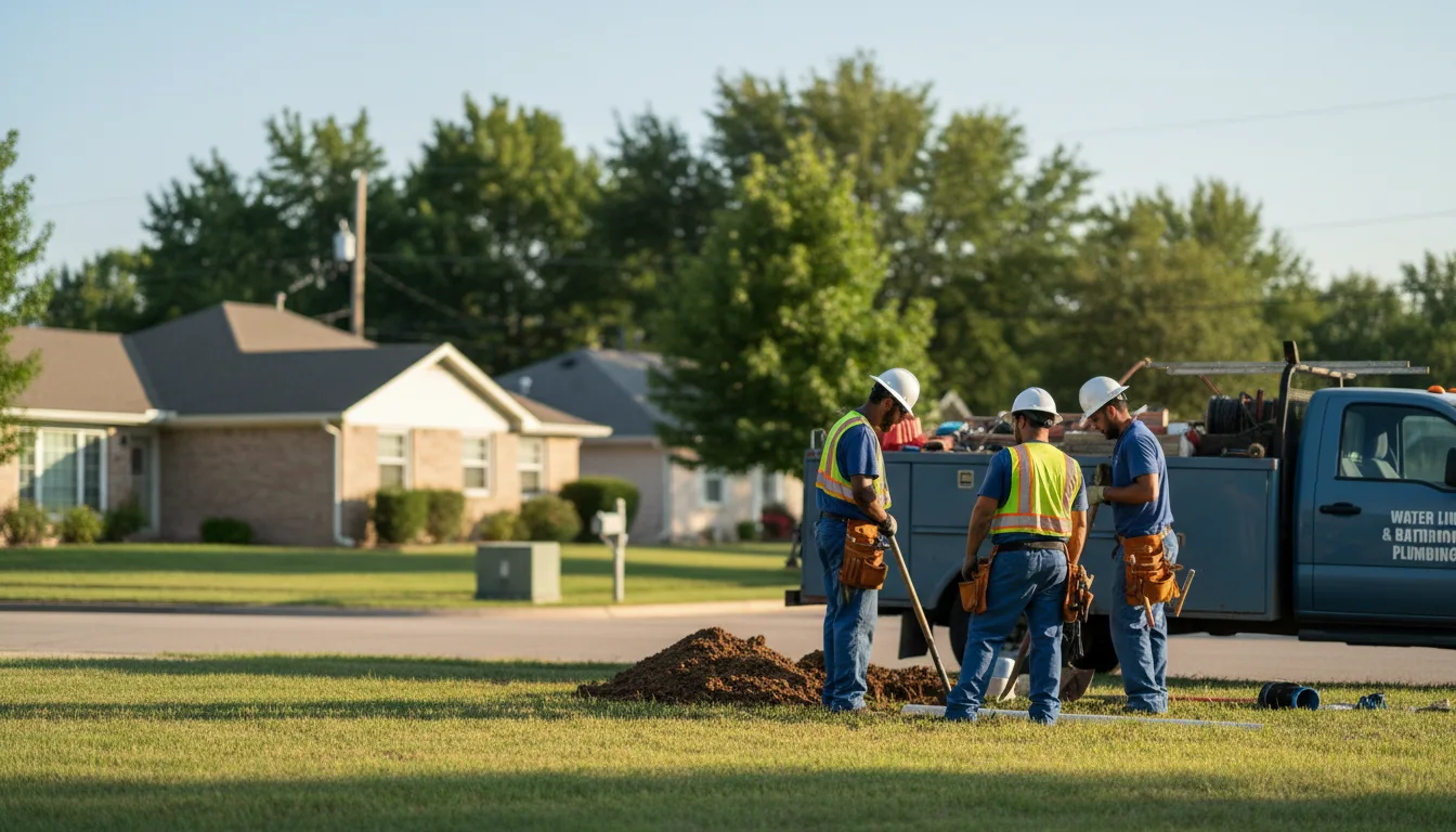Residential water line and bathroom plumbing service in Leopolis, WI